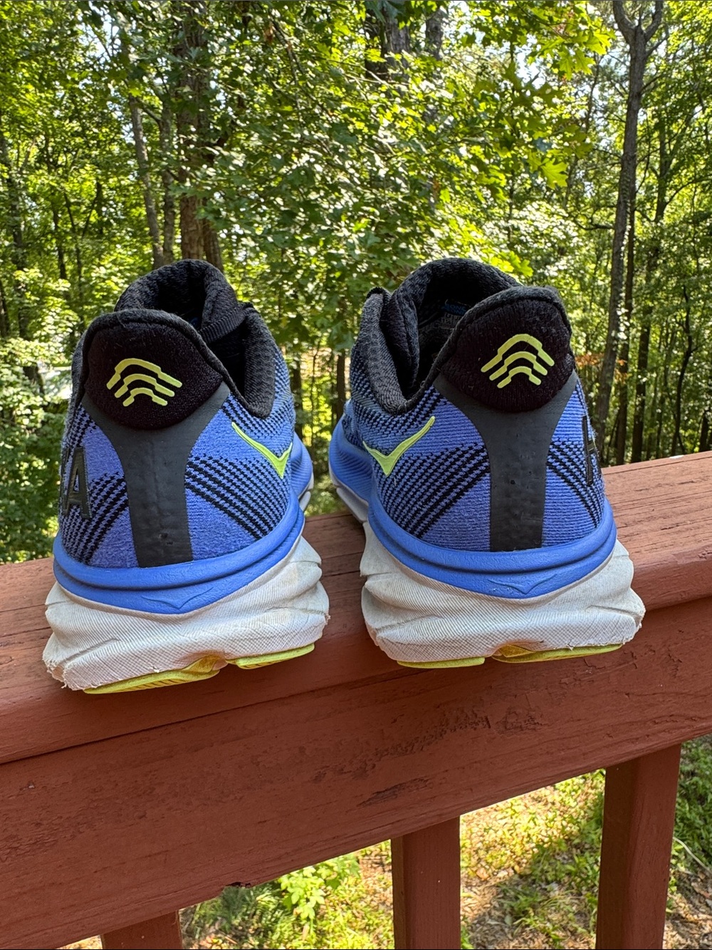 9 HOKA One Clifton 9 Women’s Running Shoes Blue Lime Size 9B - Picture 6 of 15